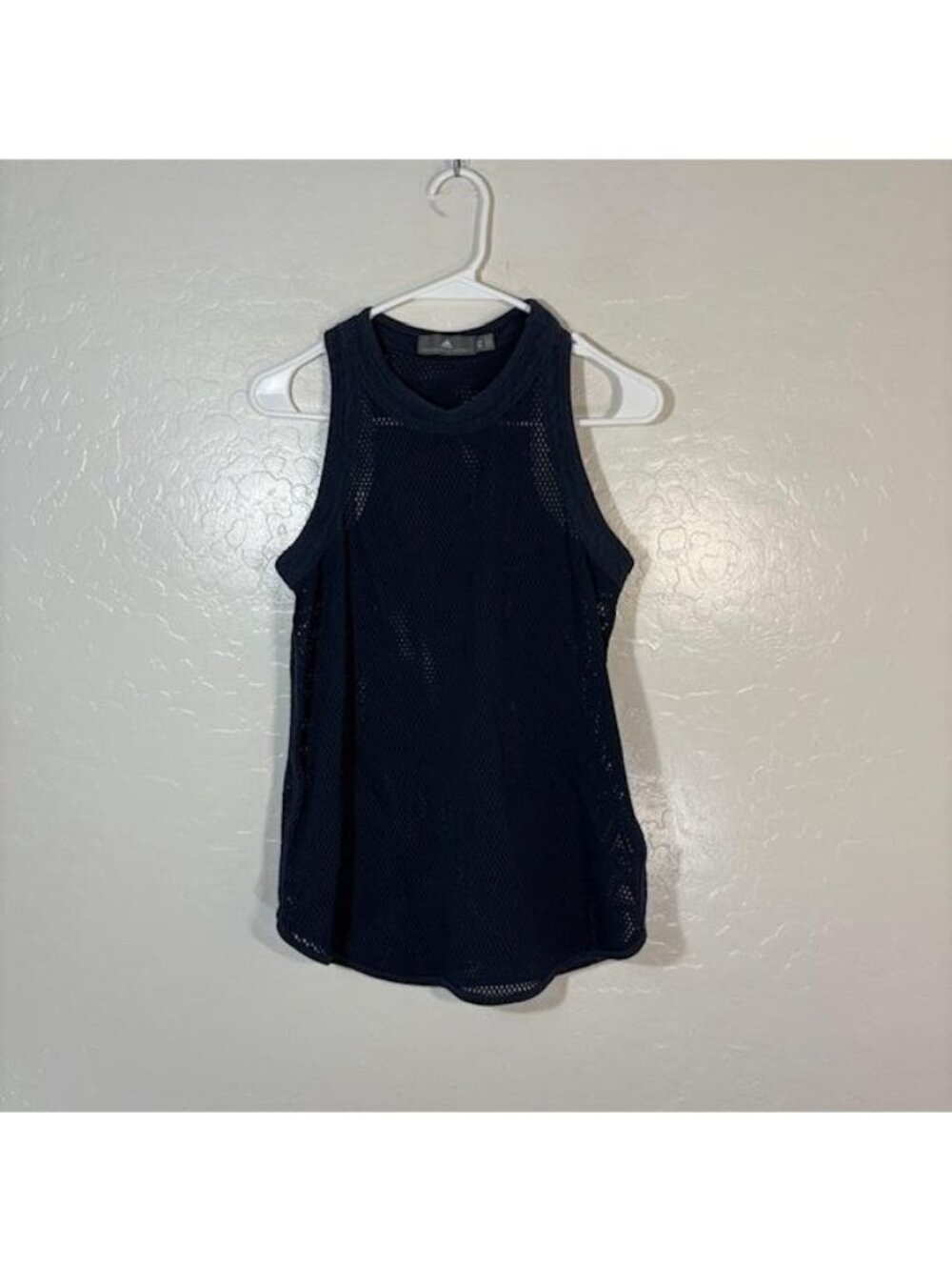Adidas Stella McCartney Shirt Womens XS Navy Blue Mesh Racerback Athletic